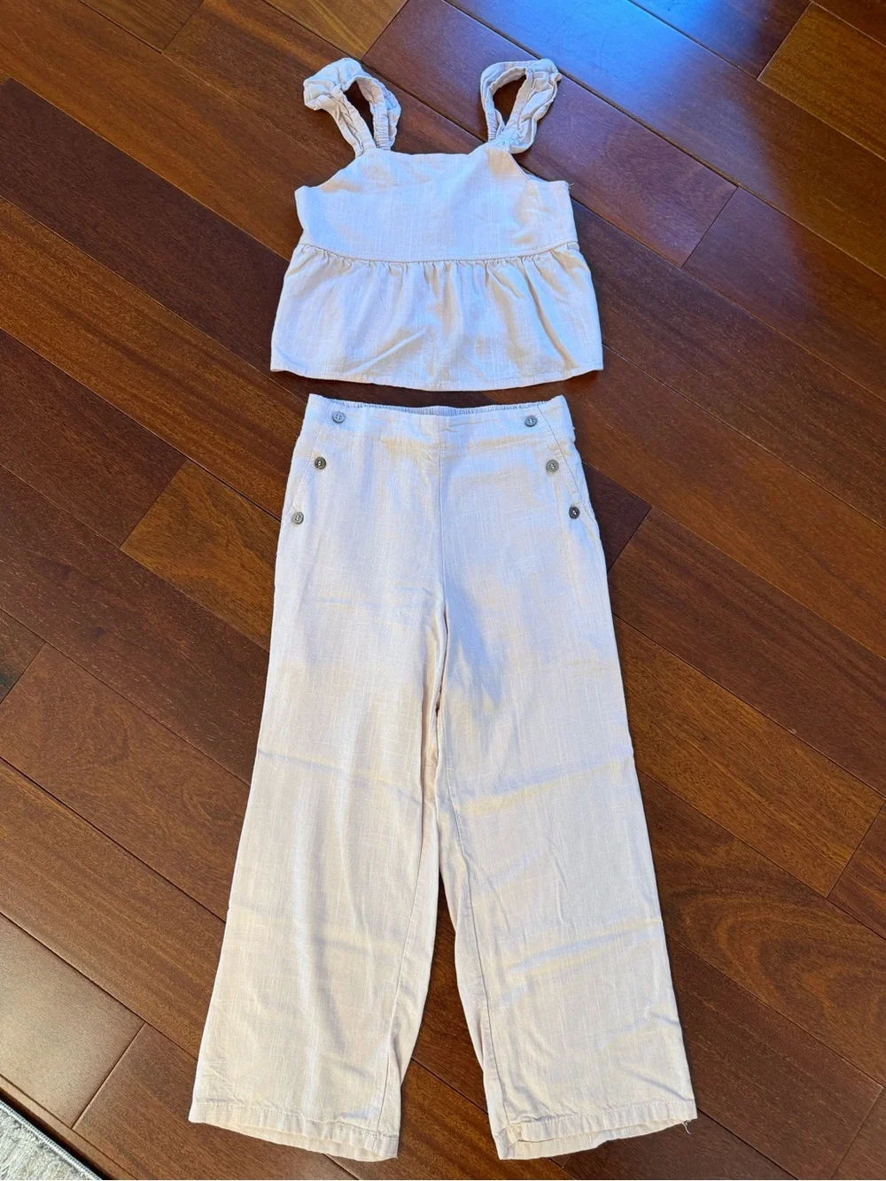 Haute Hippie Cream/NudeWide-Leg Linen-Blend Pants